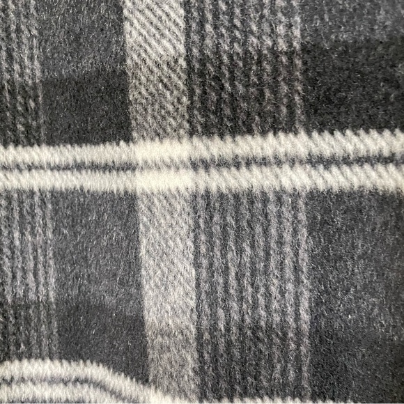 Wool blend plaid tartan checkered cropped poncho shawl jacket topper S - Picture 7 of 17